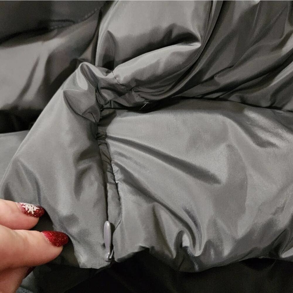 MICHAEL Kors steel Grey maxi long Faux fur hooded puffer coat plus‎ size 2X New - Picture 11 of 14